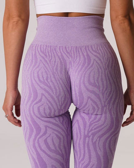 ZASUWA Female Zebra Print Scrunch Bum Seamless Leggings