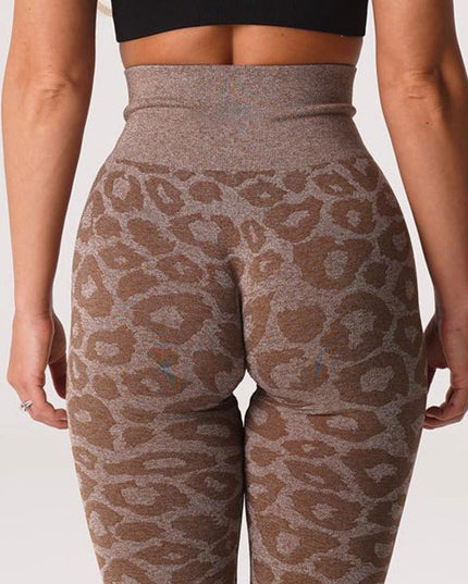 ZASUWA Female Leopard Print Scrunch Bum Seamless Leggings