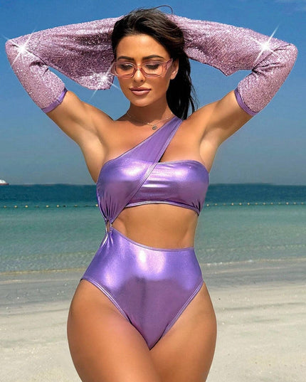 ZASUWA Female Faux Leather Glossy Tailoring One Piece