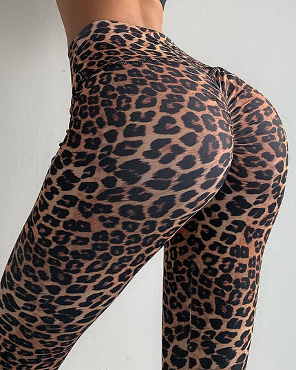 🖤ZASUWA Female Leopard Scrunch Bum Body Fit Leggings