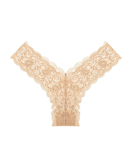 ZASUWA Female V-shape Wasited Flower Lace T-back Panties