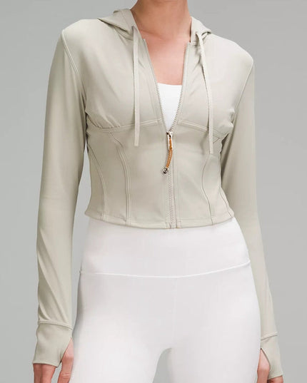 ZASUWA Female Zipper Corset Hooded Jacket