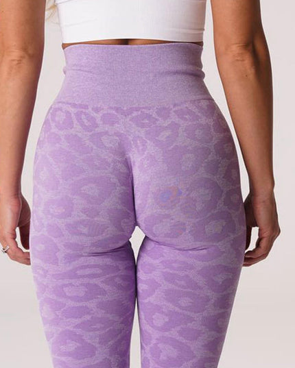ZASUWA Female Leopard Print Scrunch Bum Seamless Leggings