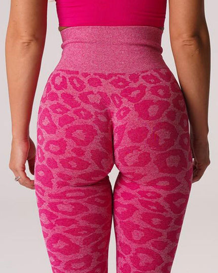 ZASUWA Female Leopard Print Scrunch Bum Seamless Leggings