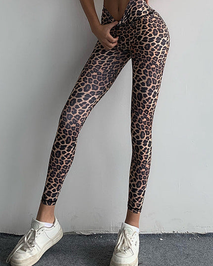 🖤ZASUWA Female Leopard Scrunch Bum Body Fit Leggings