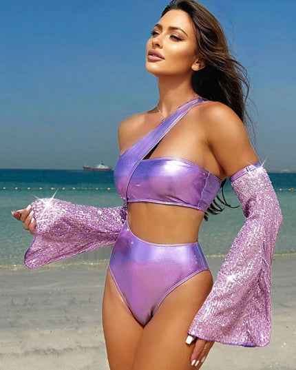 ZASUWA Female Faux Leather Glossy Tailoring One Piece