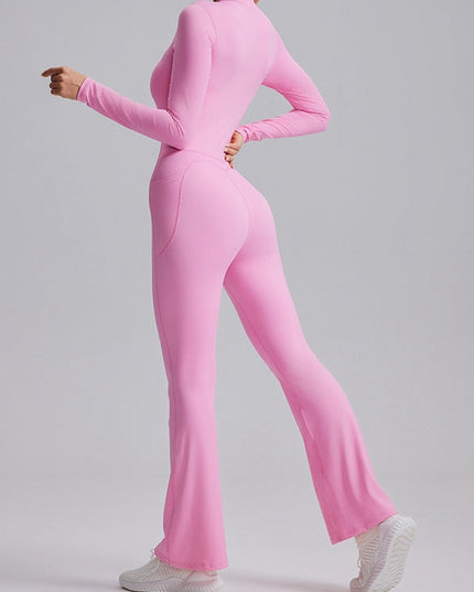 ZASUWA Female Pocket Zipper Flare Jumpsuit