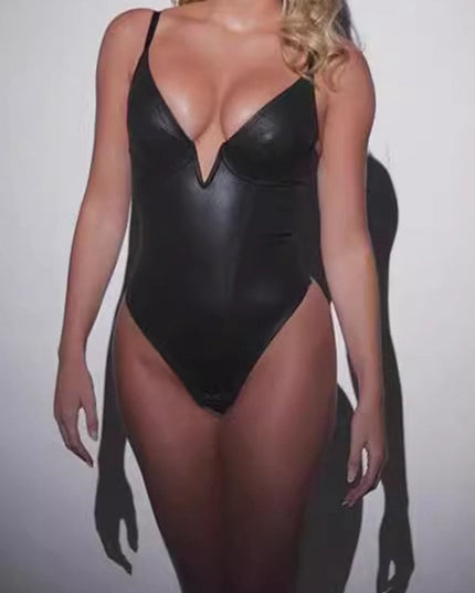 ZASUWA Female Sexy Deep V Collar Backless One Piece