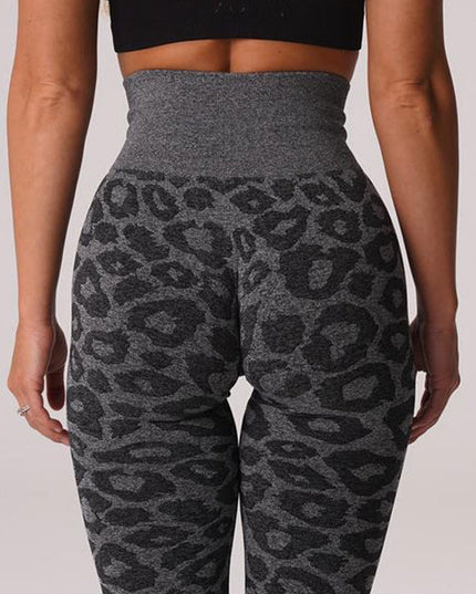 ZASUWA Female Leopard Print Scrunch Bum Seamless Leggings