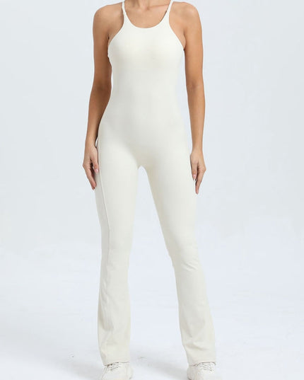 ZASUWA Female Cross Back Flare Scrunch Bum Jumpsuit