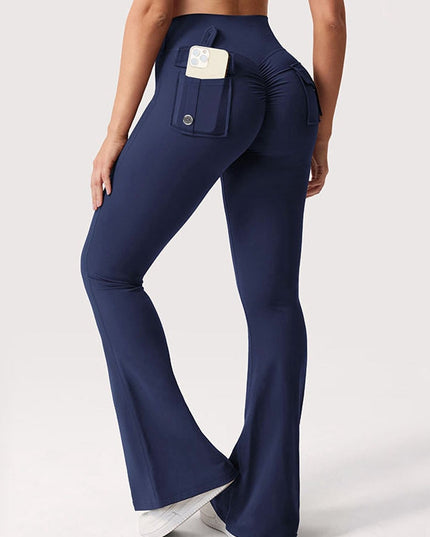ZASUWA Female Pocket Scrunch Bum Flare Cargo Leggings