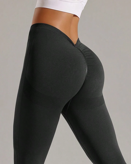 ZASUWA Female Unique Deep V Back Scrunch Bum Leggings