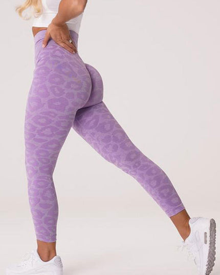 ZASUWA Female Leopard Print Scrunch Bum Seamless Leggings