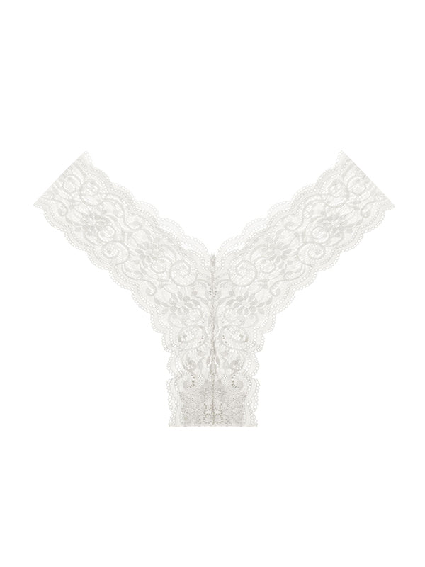 ZASUWA Female V-shape Wasited Flower Lace T-back Panties