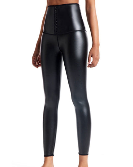 ZASUWA Female Faux Leather Corset Leggings