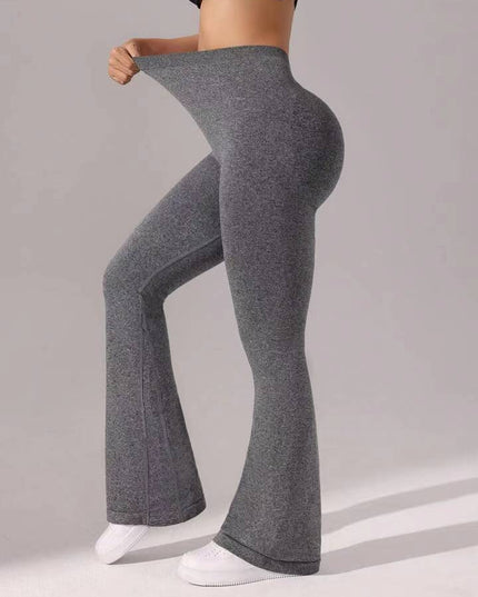 ZASUWA Female Deep V Back Flare Scrunch Bum Leggings