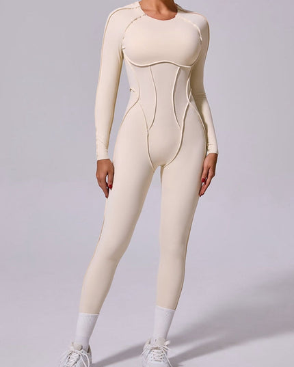 ZASUWA Female Heart Backless Long Sleeves Jumpsuit