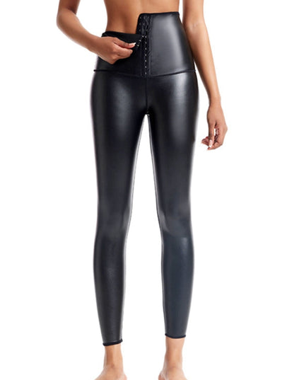 ZASUWA Female Faux Leather Corset Leggings