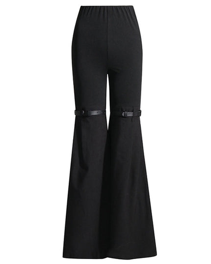 ZASUWA Female Contrast Color Denim Flare Fashion Pants