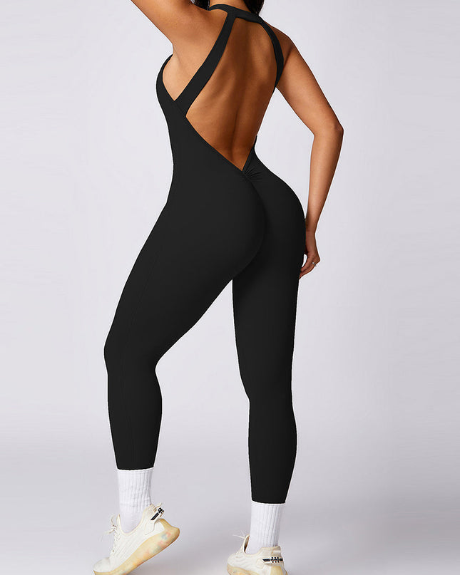 ZASUWA Female Sexy Backless Scrunch Bum Jumpsuit