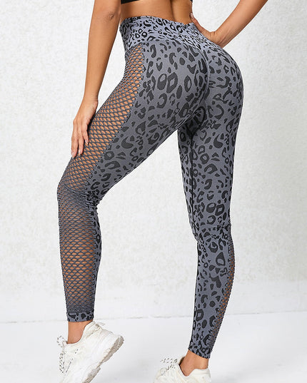 ZASUWA Female Leopard Net Scrunch Bum Seamless Leggings