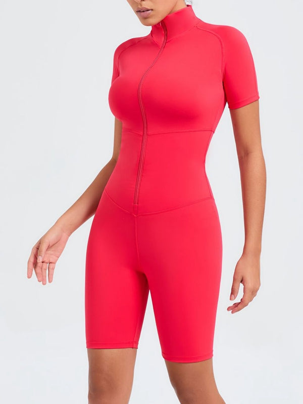 ZASUWA Female Zipper Stand Collar Jumpsuit