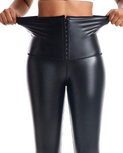 ZASUWA Female Faux Leather Corset Leggings