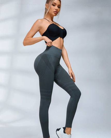 ZASUWA Female Stripes High-waisted Yoga Leggings