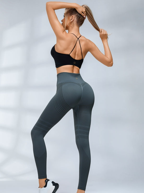 ZASUWA Female Stripes High-waisted Yoga Leggings