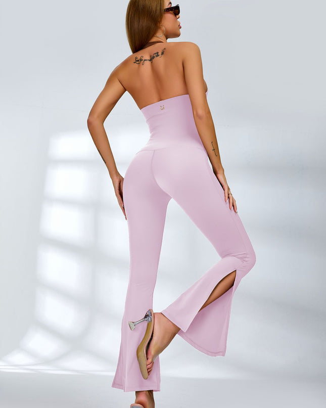 ZASUWA Female Halter Split Flare Jumpsuit