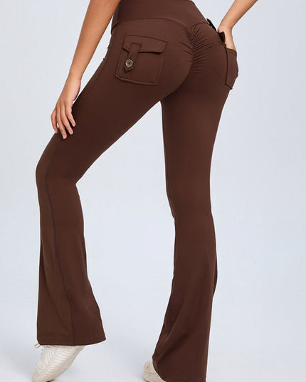 ZASUWA Female Pocket Scrunch Bum Flare Cargo Leggings