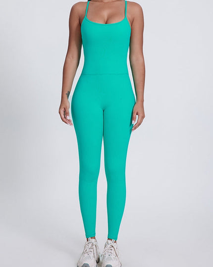 ZASUWA Female Sexy Big U Collar Backless Jumpsuit