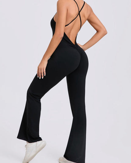 ZASUWA Female Cross Back Flare Booty Jumpsuit
