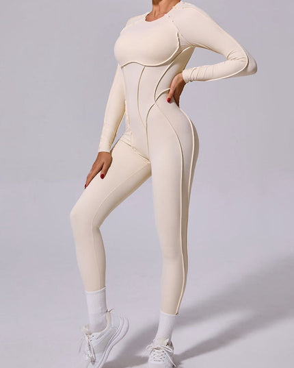 ZASUWA Female Heart Backless Long Sleeves Jumpsuit