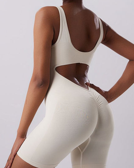 ZASUWA Female V-shaped Waist Scrunch Bum Hollow Out Romper