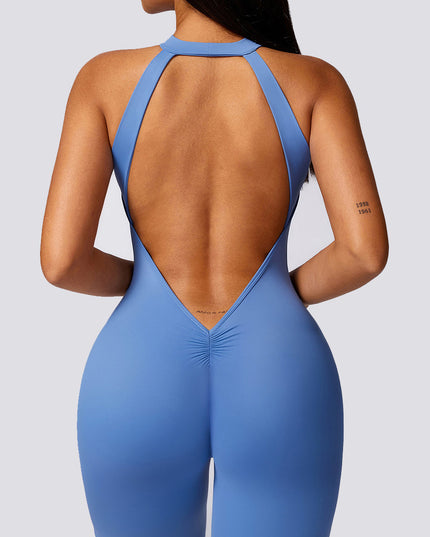 ZASUWA Female Sexy Backless Scrunch Bum Jumpsuit