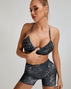 Gray / S / Shorts+Bras