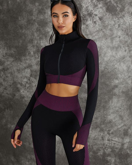 ZASUWA Female 3 Pieces Long Sleeve Zippers Fitness Suits X Carmen⭐