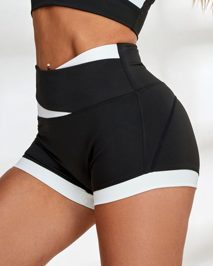 ZASUWA Female Contrast Color Hip-lift Spandex Gym Booty Shorts
