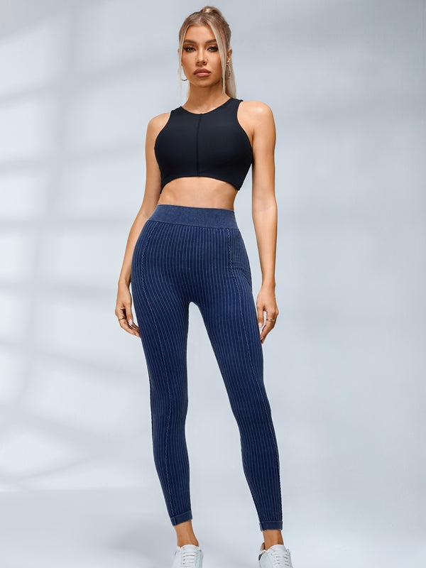 ZASUWA Female V-shaped Waist Ribbed High-waisted Hip-lift Scrunch Bum Tracksuit