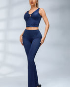 Steel Blue / S / Flare Leggings+Tank