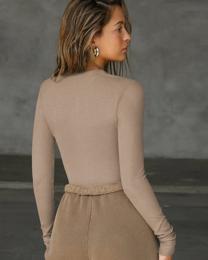 ZASUWA Female Zipper Long Sleeves Bodysuit