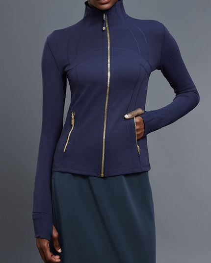 ZASUWA Female Sexy Zipper Pocket Thumbhole Jacket