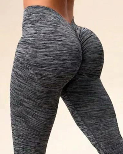 ZASUWA Female Deep V Back Scrunch Bum Seamless Leggings