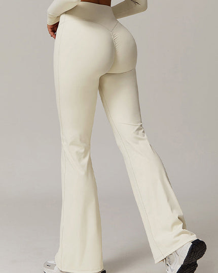 ZASUWA Female Solid Color Flare High-rise Leggings