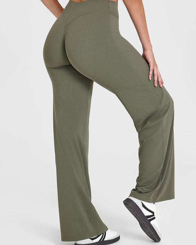 ZASUWA Female Solid Color Casual Loose Flare High-rise Leggings