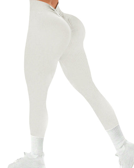 ZASUWA Female Deep V Seamless Quick Dry High-waisted Scrunch Bum Leggings