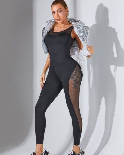 🖤ZASUWA Female Hollow Out Mesh Jumpsuit