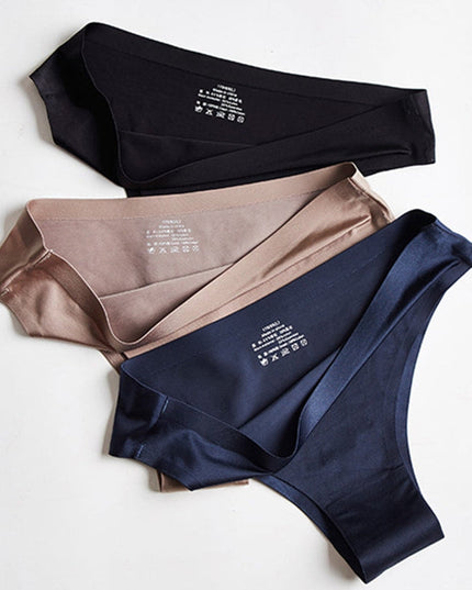 ZASUWA Female Solid Ice Silk Shorts Thong