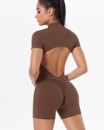 ZASUWA Female Hollow Out Backless Scrunch Bum Push Up Design Romper